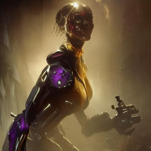 Hyperdetailed Robot Woman in Dark Fantasy Style