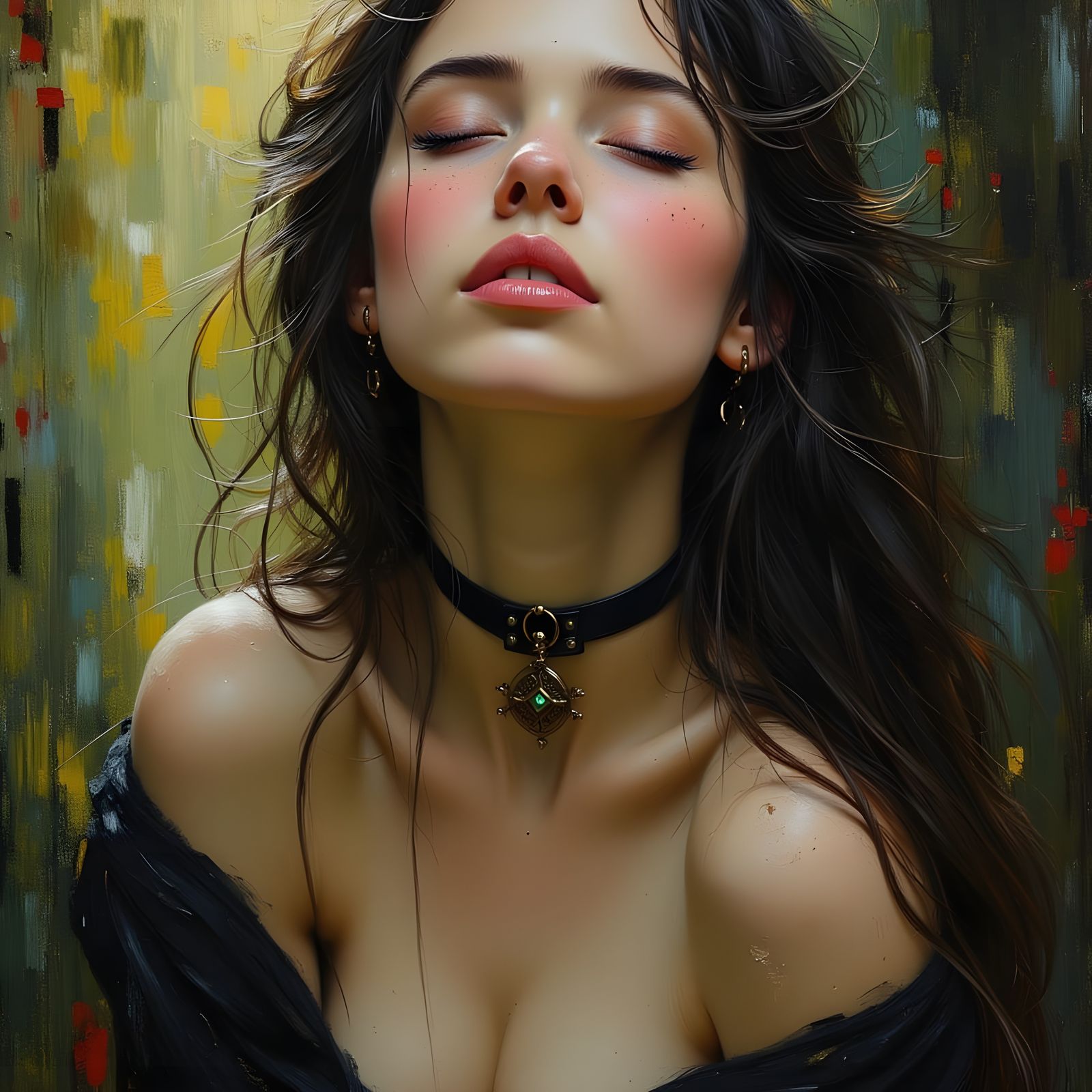 Norse Goddess of Protection in Impressionist Oil Style