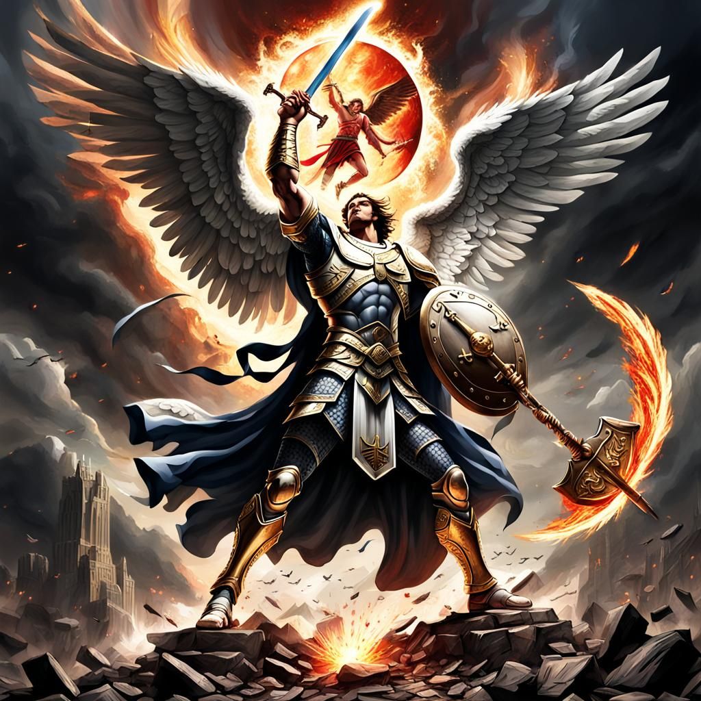 St Michael Battles Lucifer