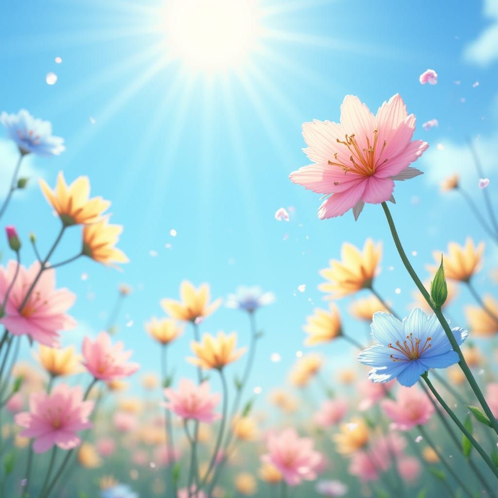 Surreal Rainbow Blooms in Soft Pastel Hues