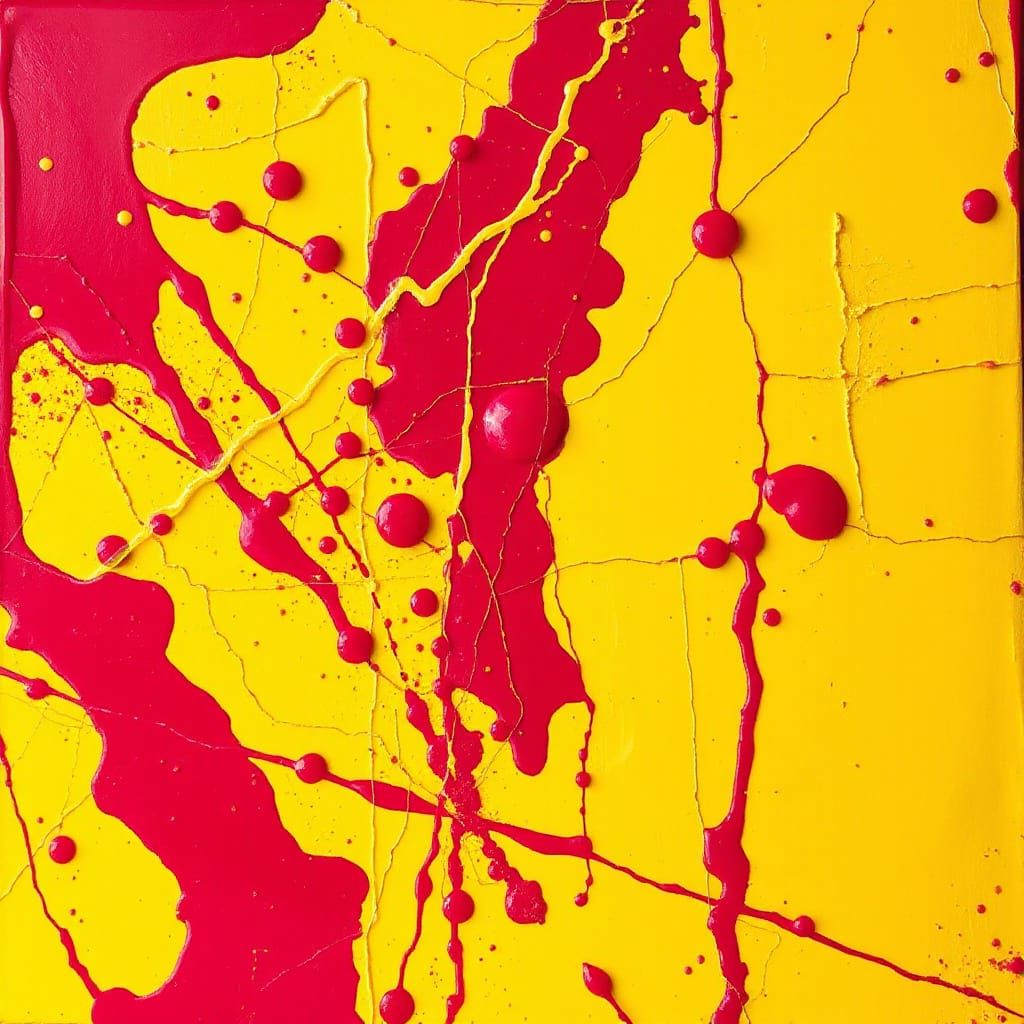 Abstract Surreal in Yellow and Ruby