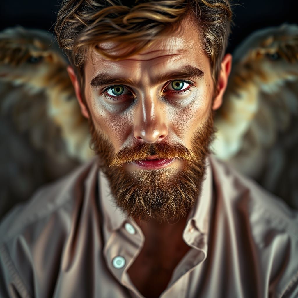 Hairy-Chested Angel Portrait in High Resolution