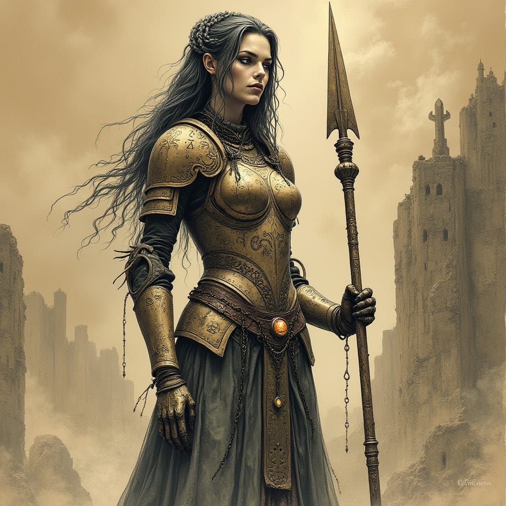 Oracle Warpriest: Sepia Ink Masterpiece