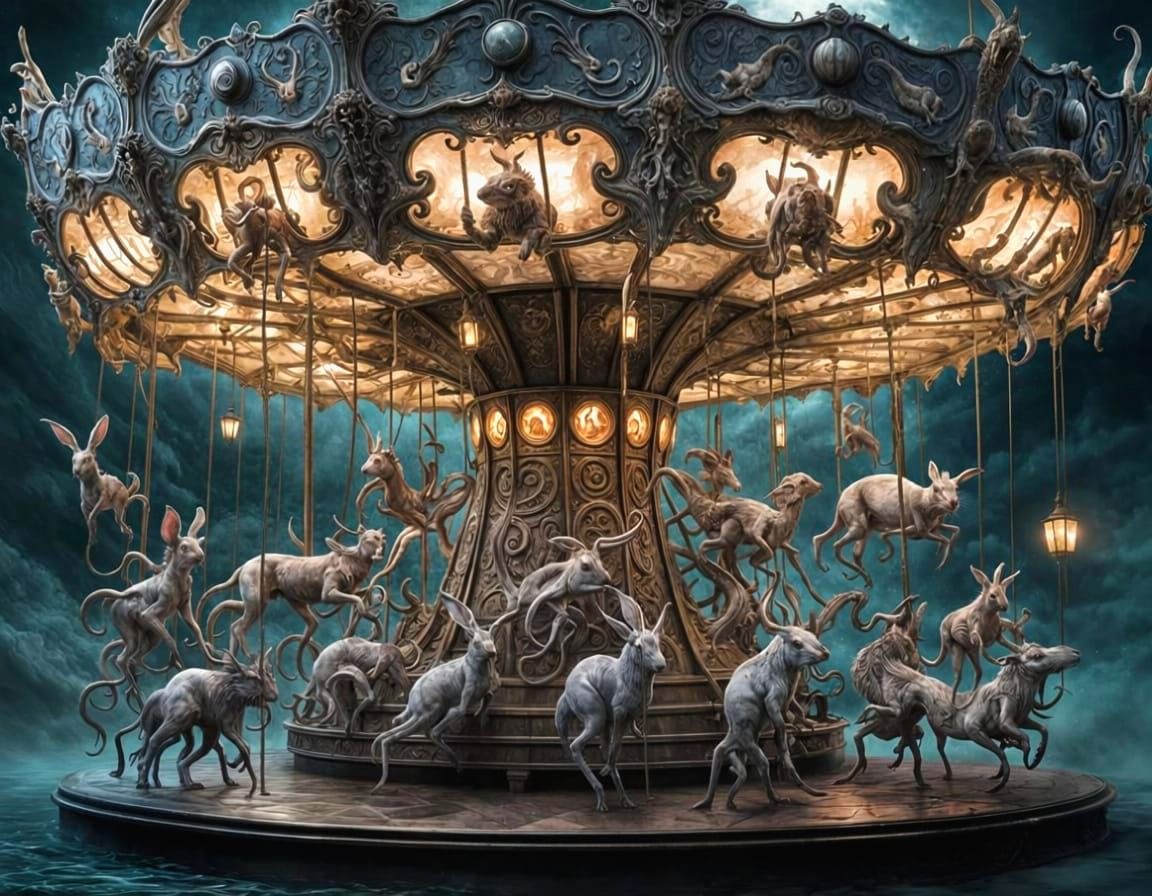 Lovecraftian Carousel of Grotesque Beasts Comes Alive
