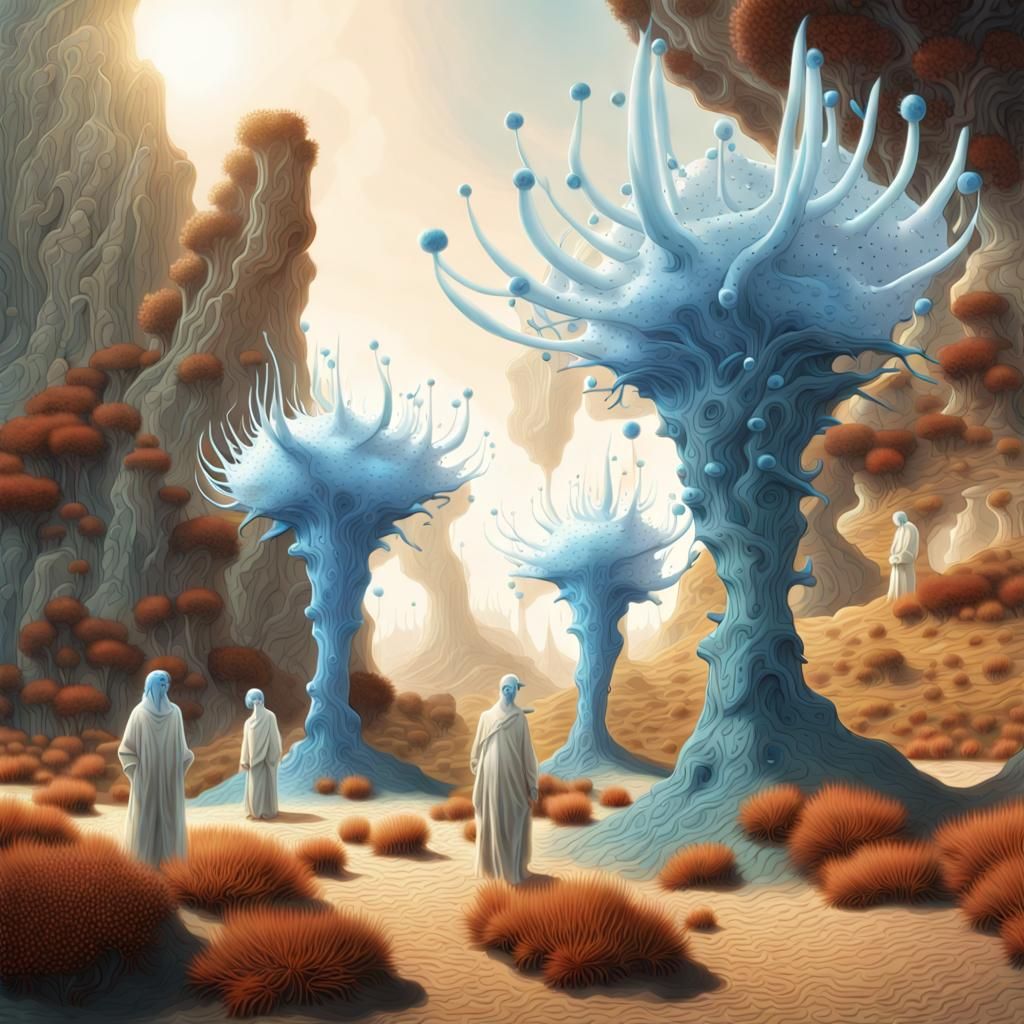 Surreal Bioluminescent Creatures in Digital Matte Painting