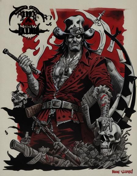 Pirate's Rum: Ink Art Masterpiece