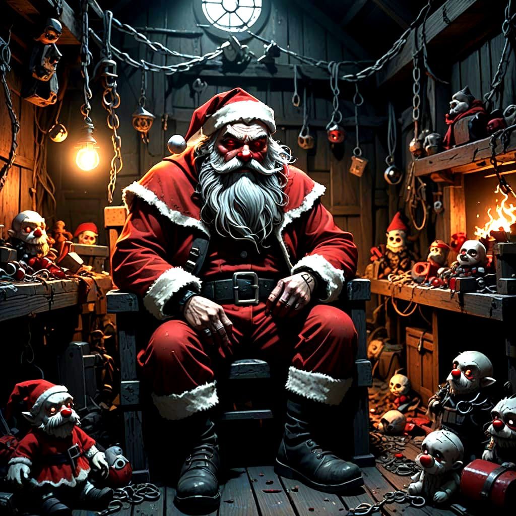 Christmas in the deep bad Santa