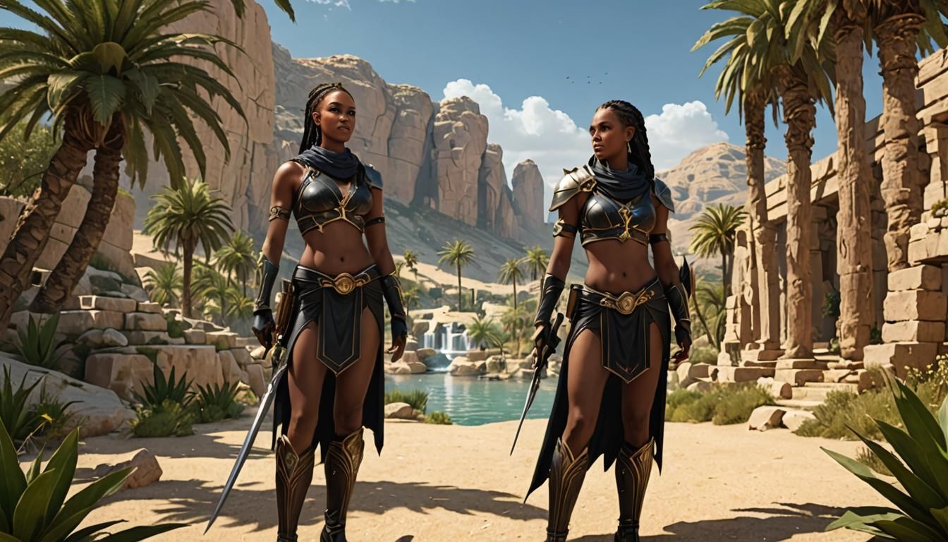 Eve from Stellar Blade in Greek Oasis