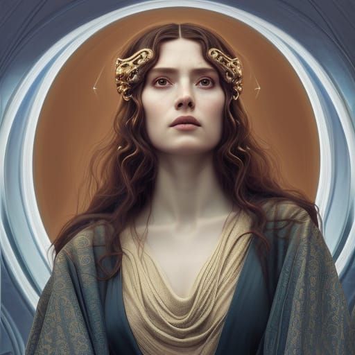 Renaissance Jedi Lady Portrait in Hyperrealism