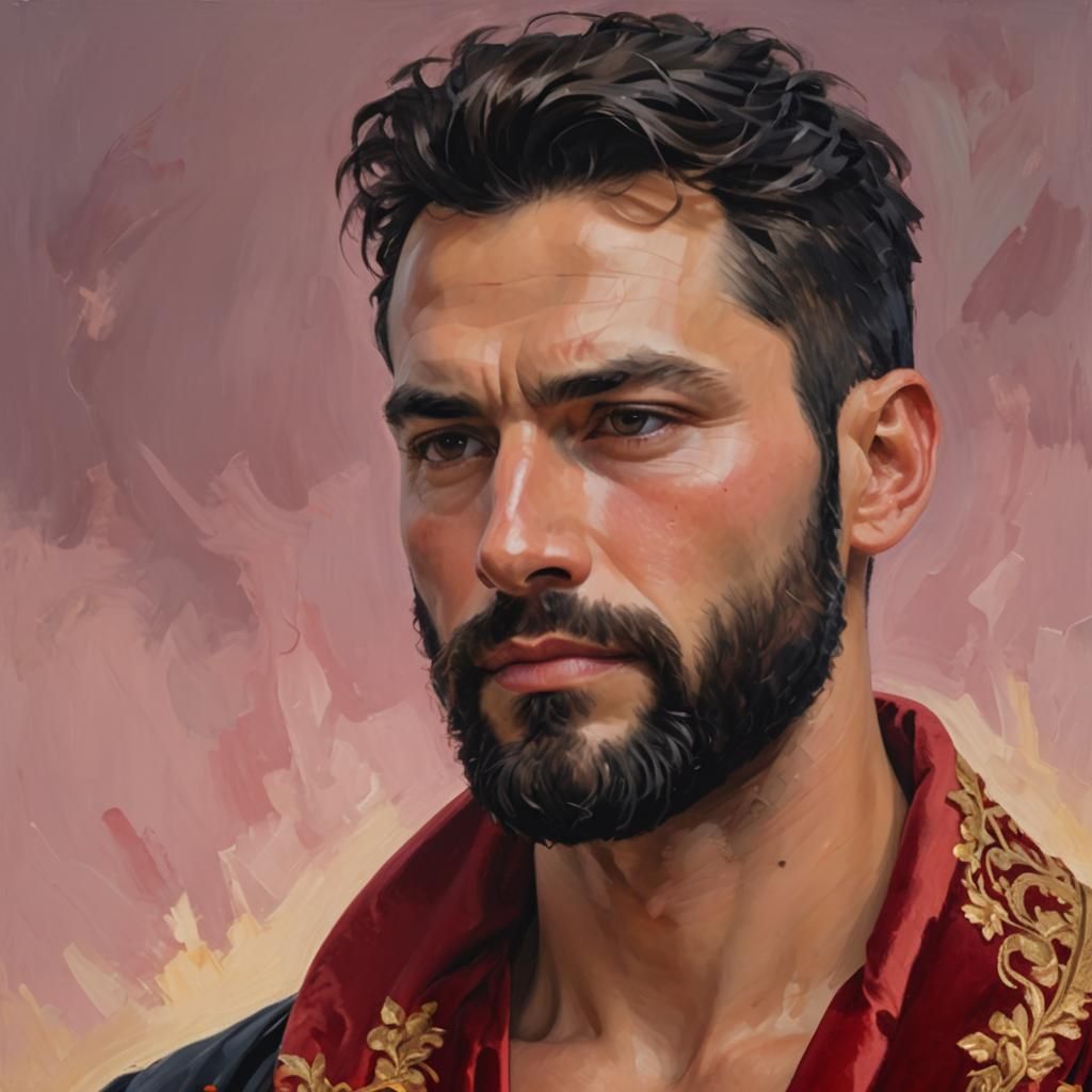 Neo-Expressionist Portrait in Impasto Gouache Style