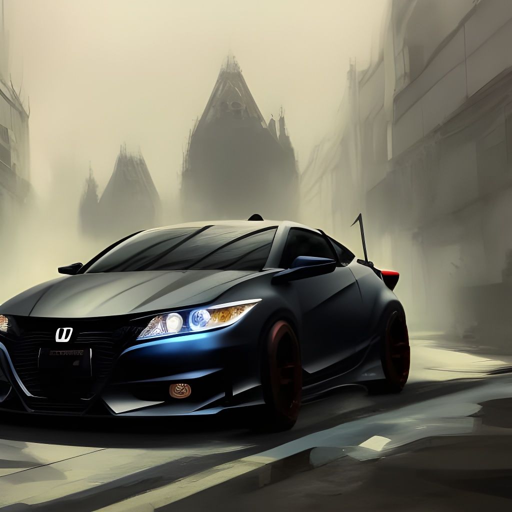 Black Honda CRZ Hybrid Car Concept Art
