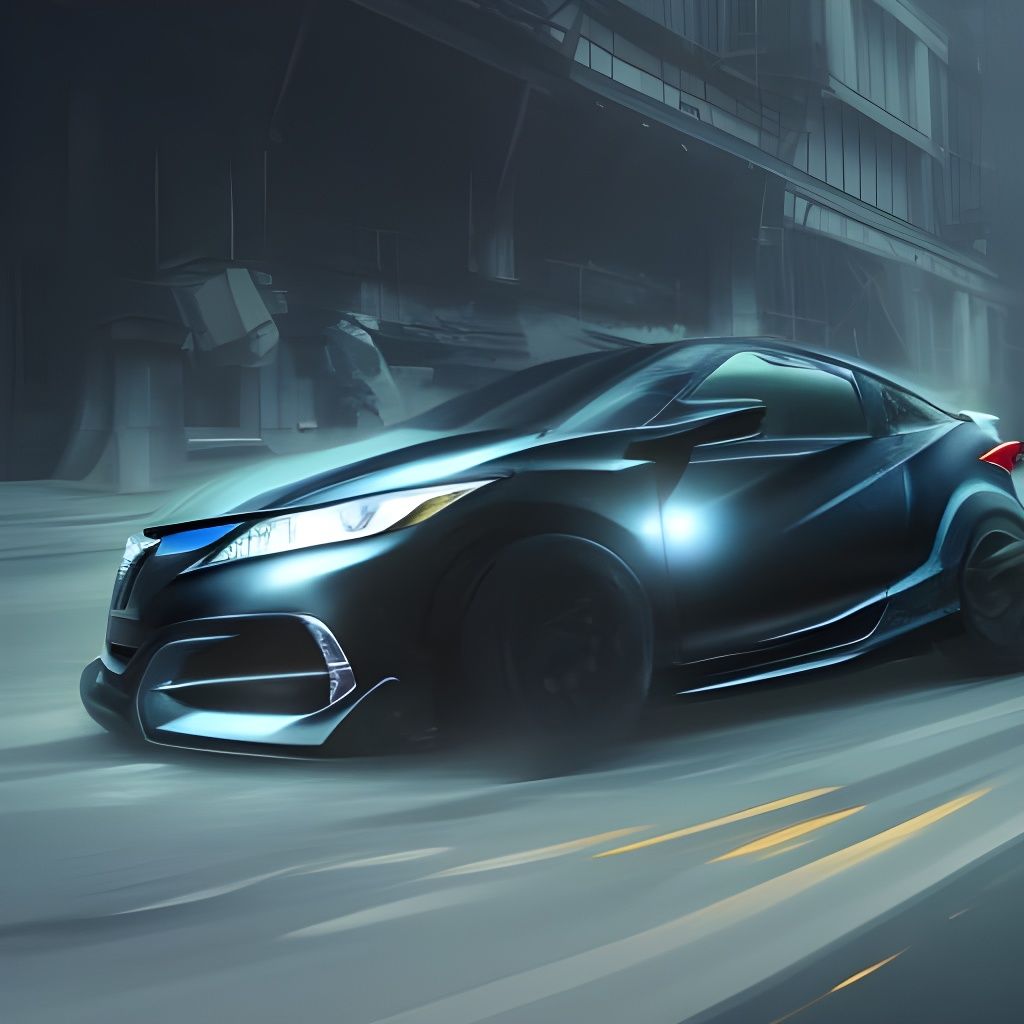 Black Honda CRZ Hybrid Car Concept Art