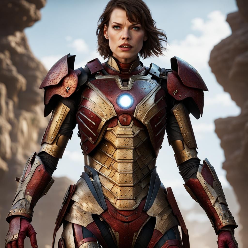 Milla Jovovich in Mark 1616 Ironman armour.