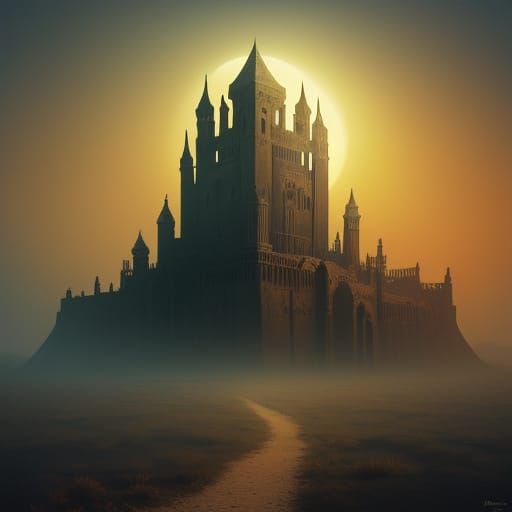 Mystical Dusk in a Haunting Western World