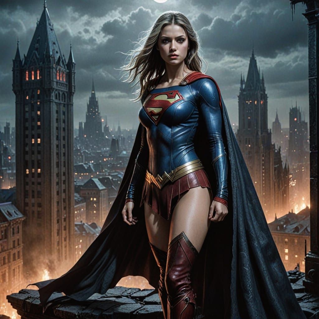 Dark Fantasy Supergirl in Luis Royo's Style