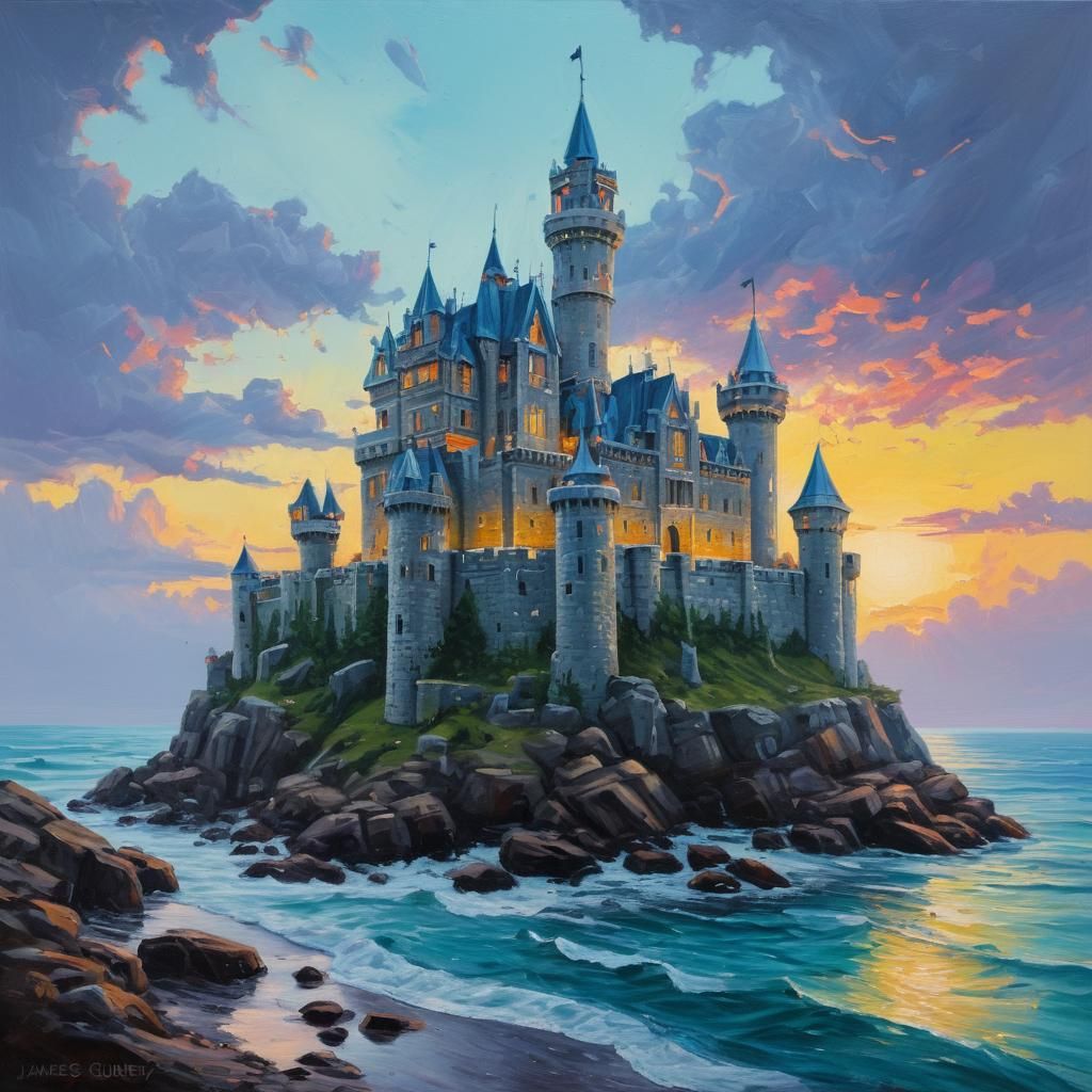 Jelly Castle Oil Painting by James Gurney Style