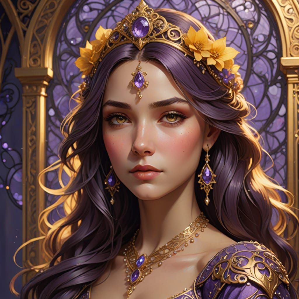 Regal Spanish Fairy Princess in Violet Kingdom Hearts Attire