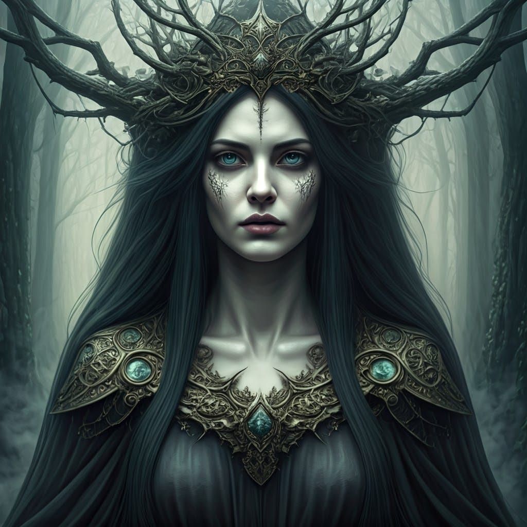 Forest Goddess of Death and Rebirth Watercolor