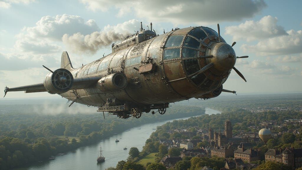 Steampunk Dog Aircraft Soars Over English Countryside