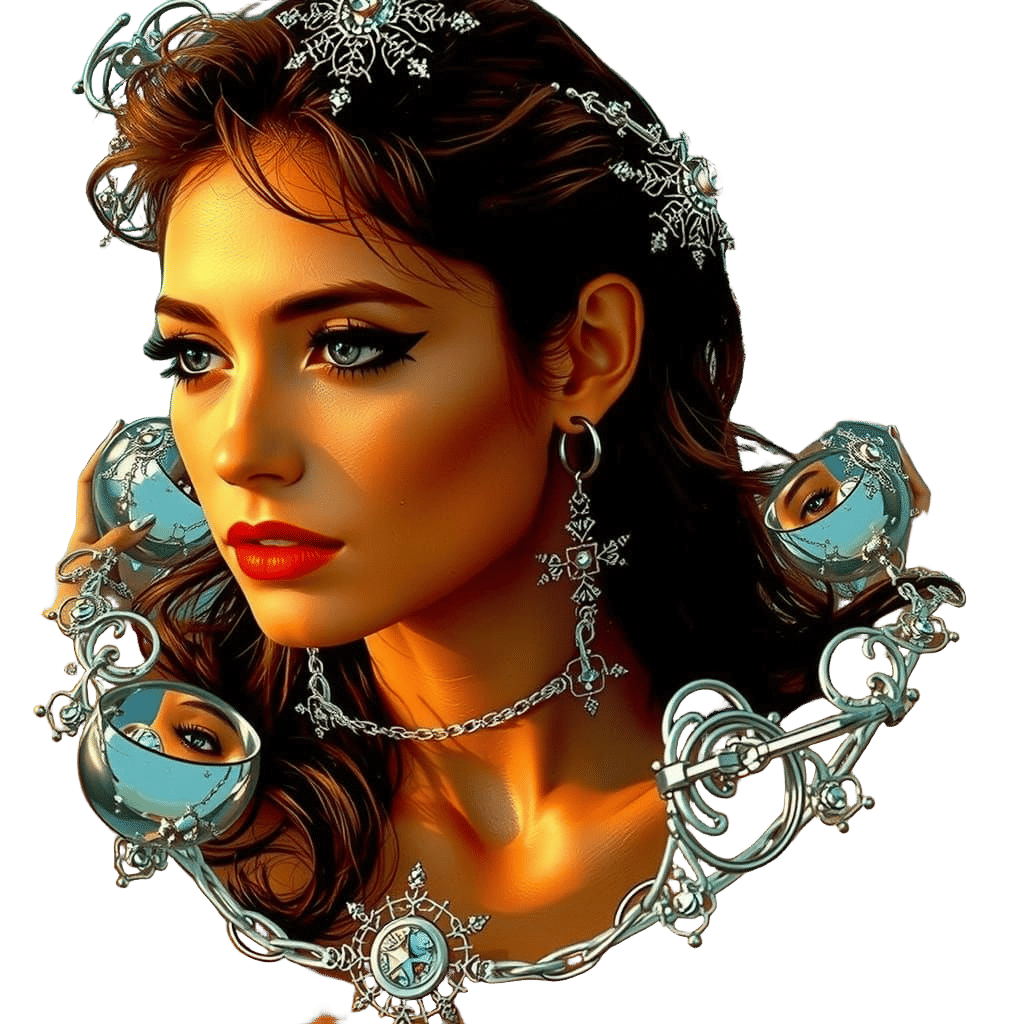 Dreamlike Figure in Infinite Mirrors: Hyperrealistic Futuris...