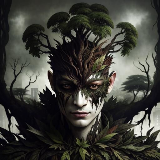 Surreal Creature in Dystopian Double Exposure Photography