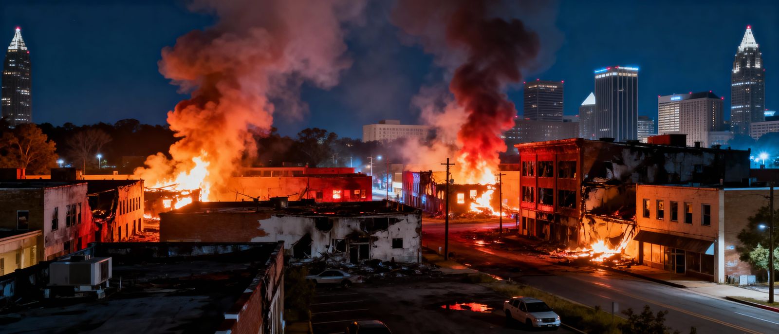 Dramatic Cityscape of Atlanta Ablaze