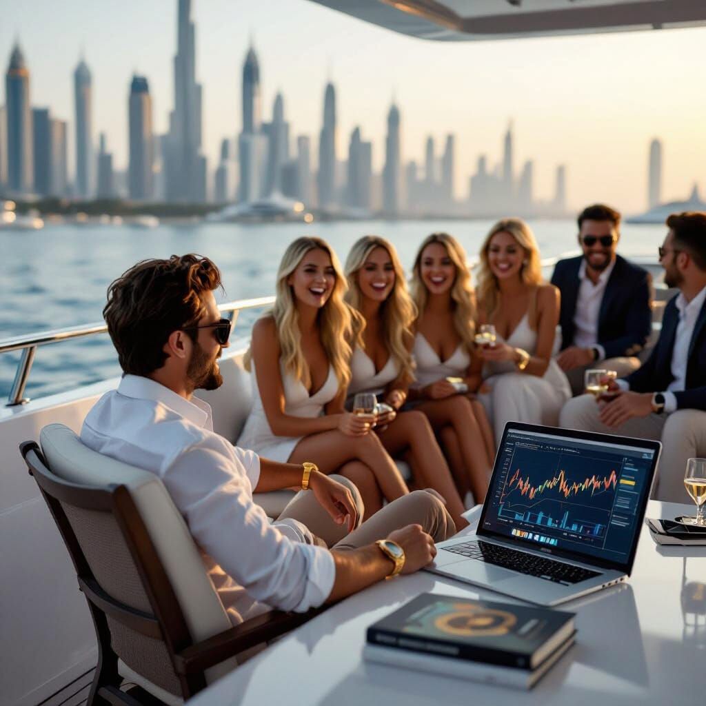 Dubai Yacht Life: Success and Camaraderie at Golden Hour