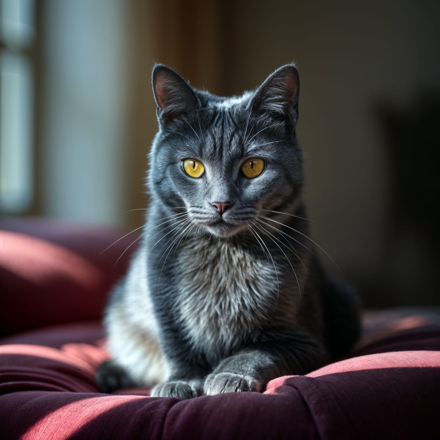 Majestic Blue Cat in Elegant Lighting