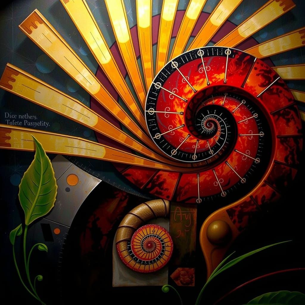 Abstract Geometric Curves and Spirals Art