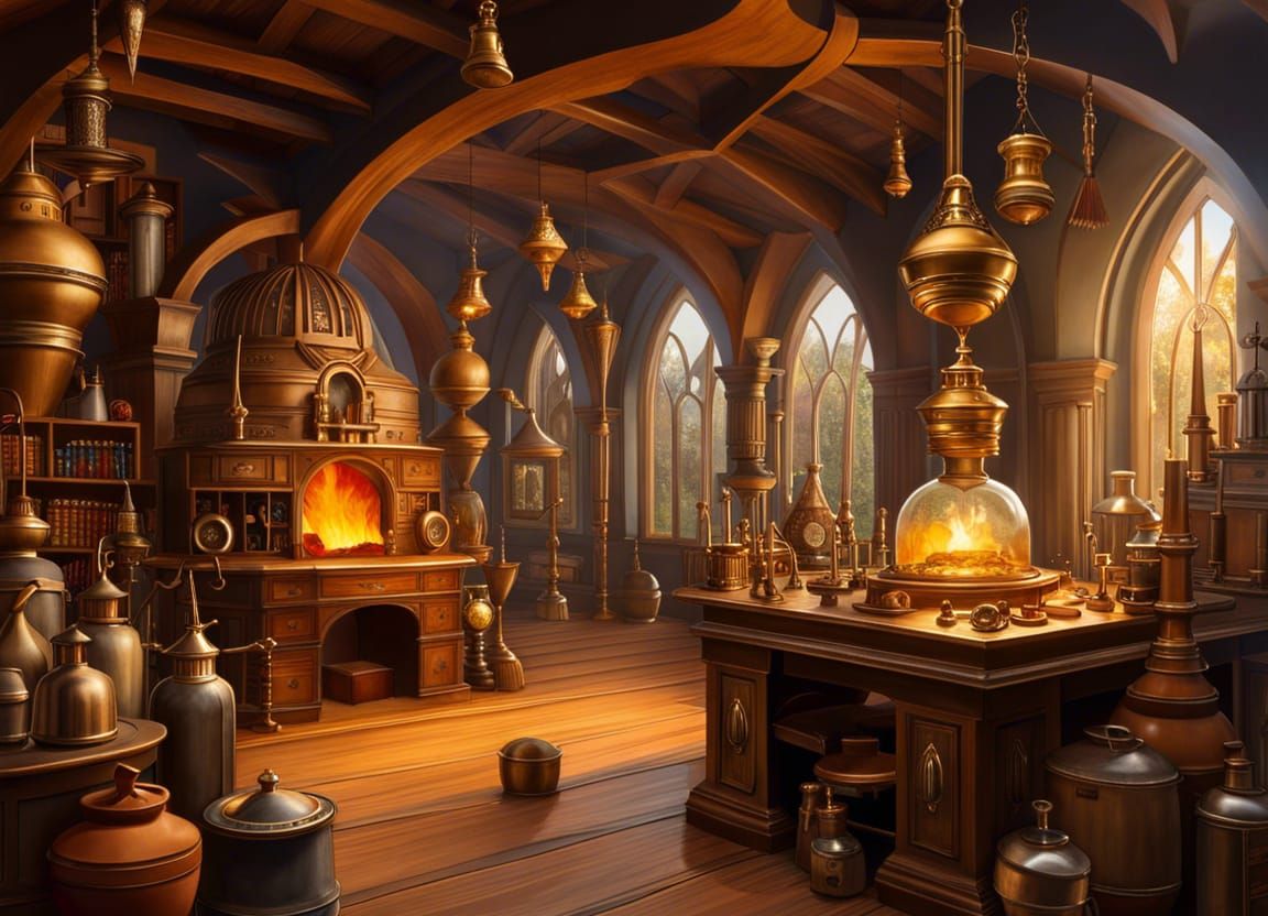 Surreal Alchemist's Laboratory Digital Painting