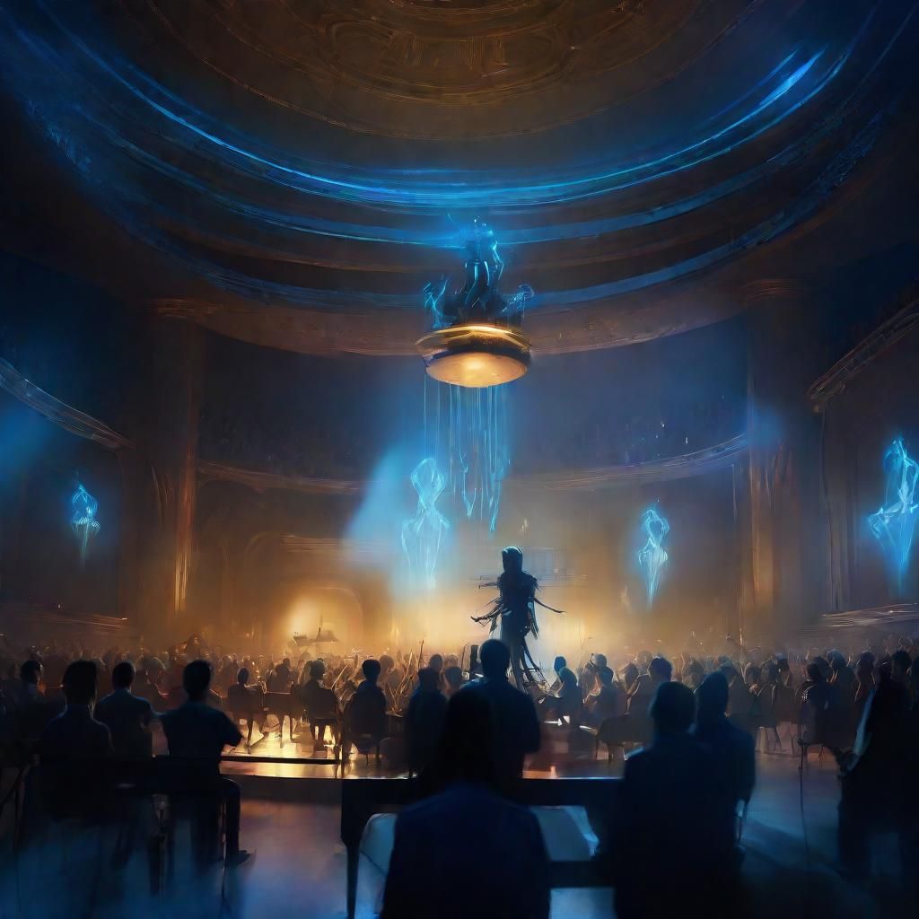 Alien Symphony Conductor in Futuristic Concert Hall