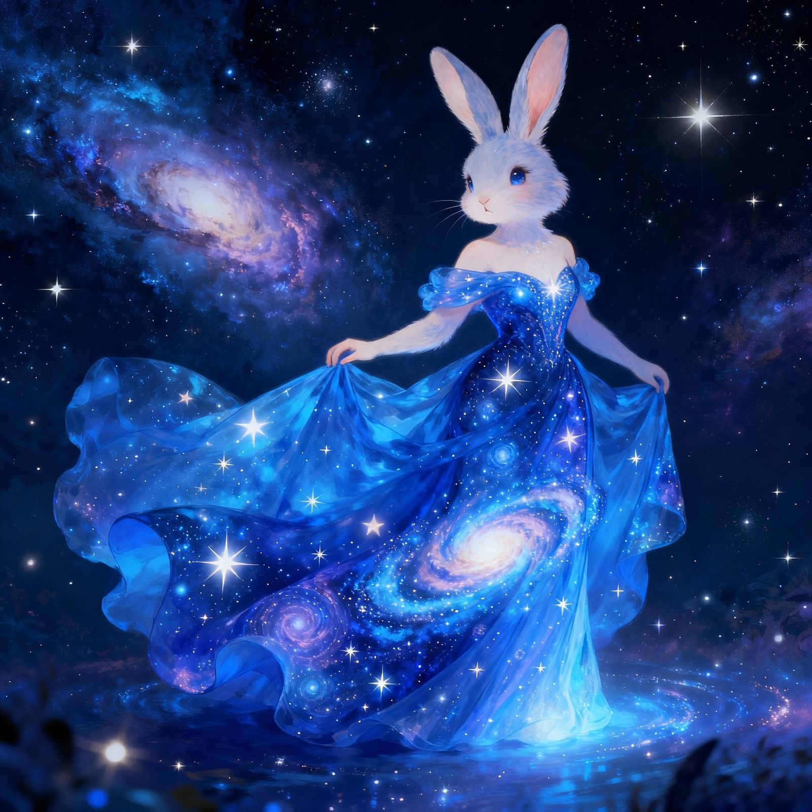 Bunny Blue Dress Cosmic Diva in Cosmic Style