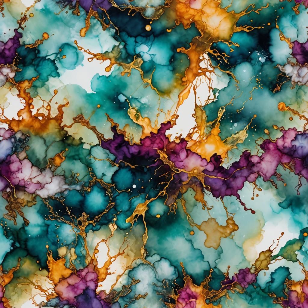 Alcohol Ink Cloudscape Ascending to the Heavens