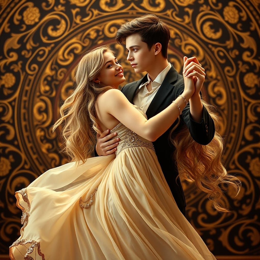 Renaissance Dance in Art Nouveau Style