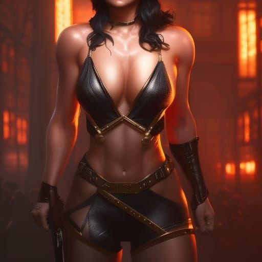 Voluptuous Woman in Dark Fantasy Style