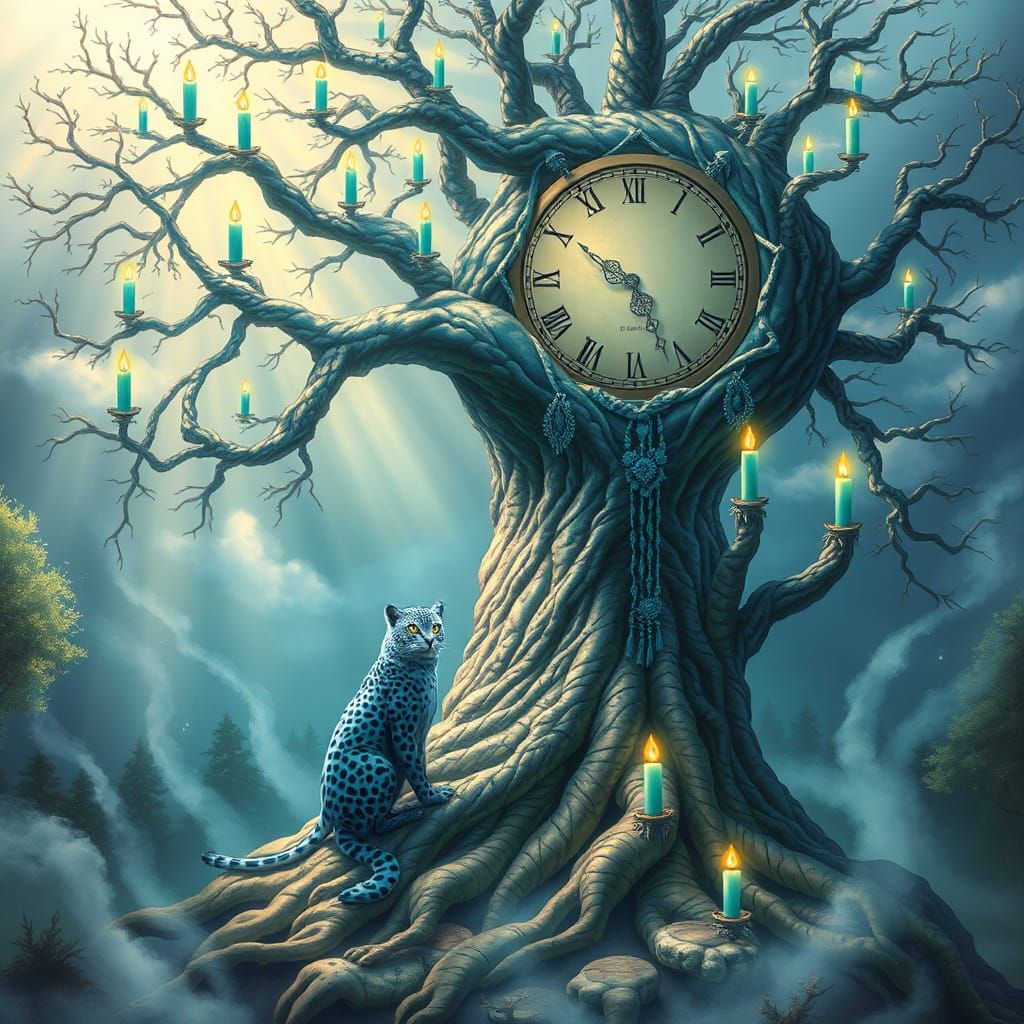 Blue Owl Leopard King at the Tree of Time