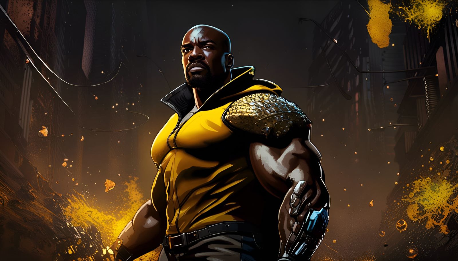 Luke Cage Power Man Portrait in Detailed Matte Painting