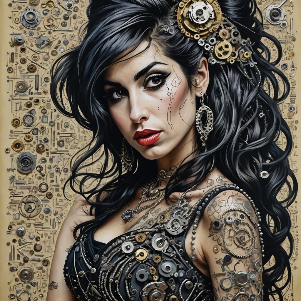 Steampunk Woman in Dress of Metal