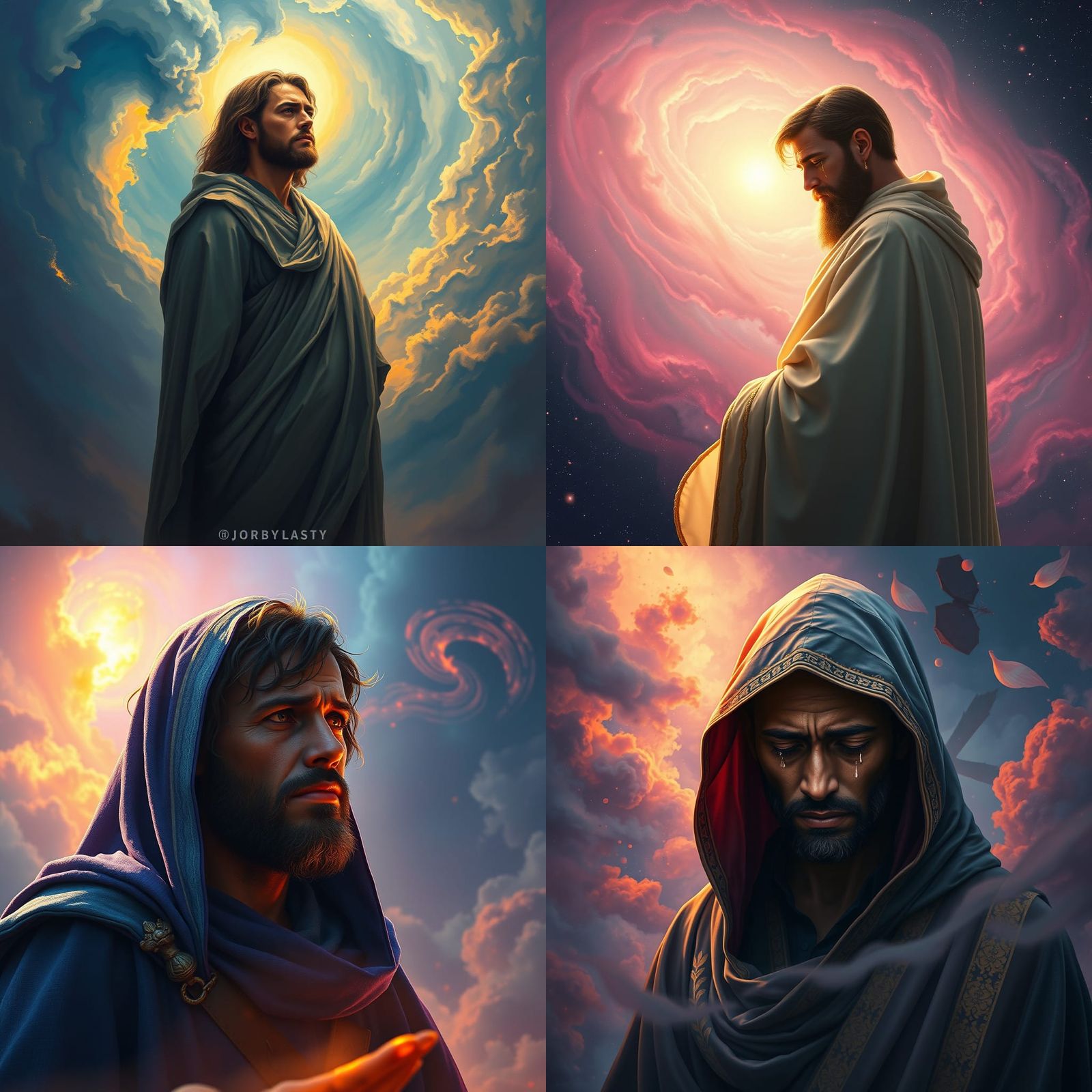 Sorrowful Figure Weeps for Community in Heaven