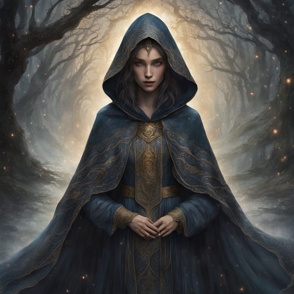 Ethereal Portrait of a Contemplative Woman in Golden Light