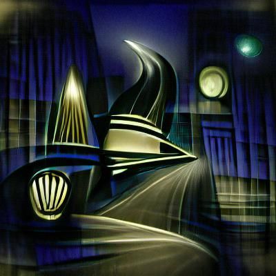 Dark Art Deco Night Warp Design