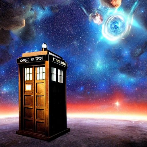 Doctor Who's TARDIS in a Galaxy of Stars