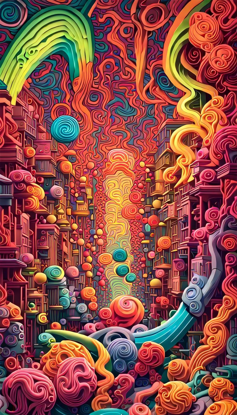 Psychedelic 3D Renderings with Volumetric Lighting