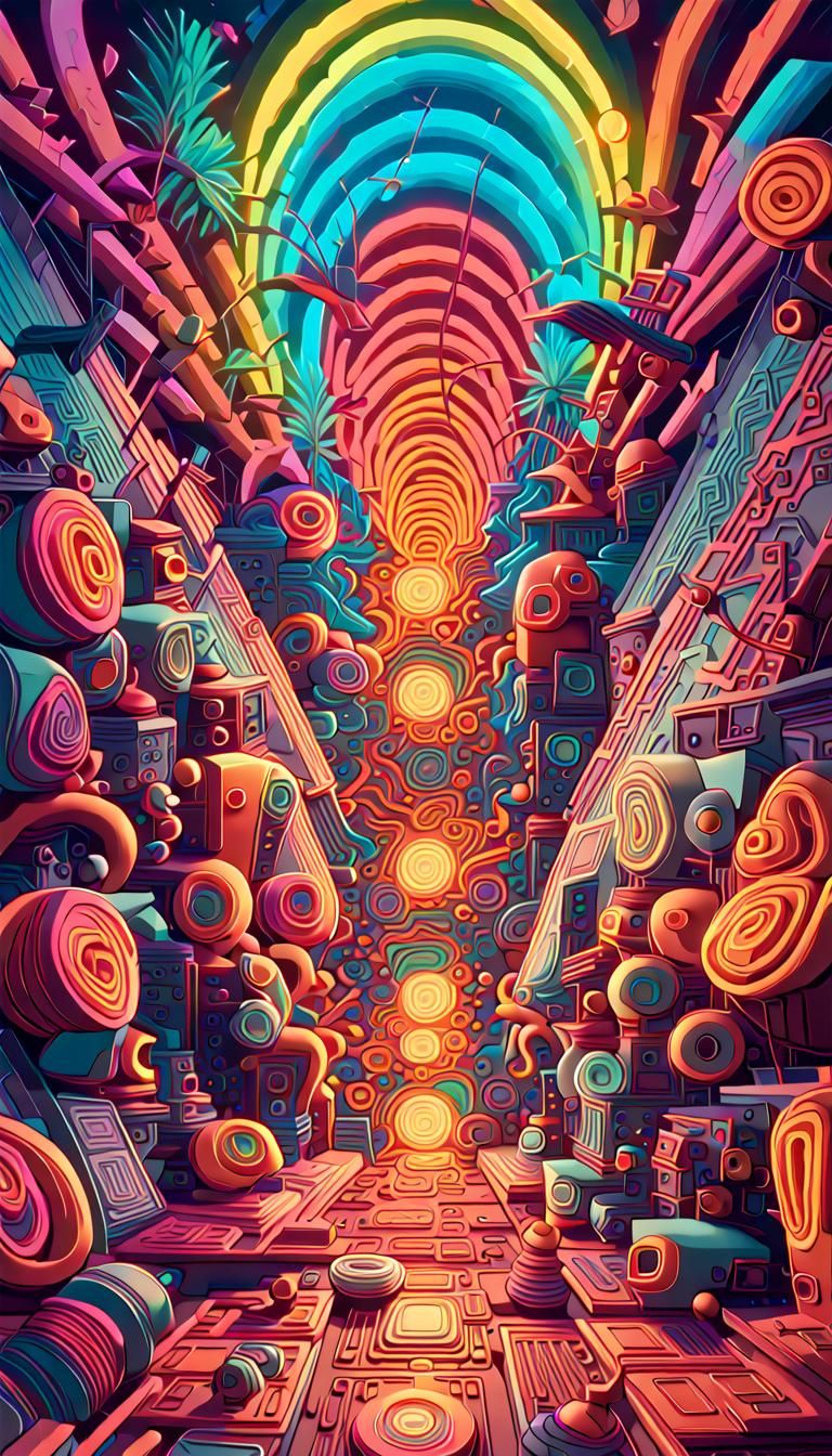 Psychedelic Neon: Four Interpretations in 3D Art