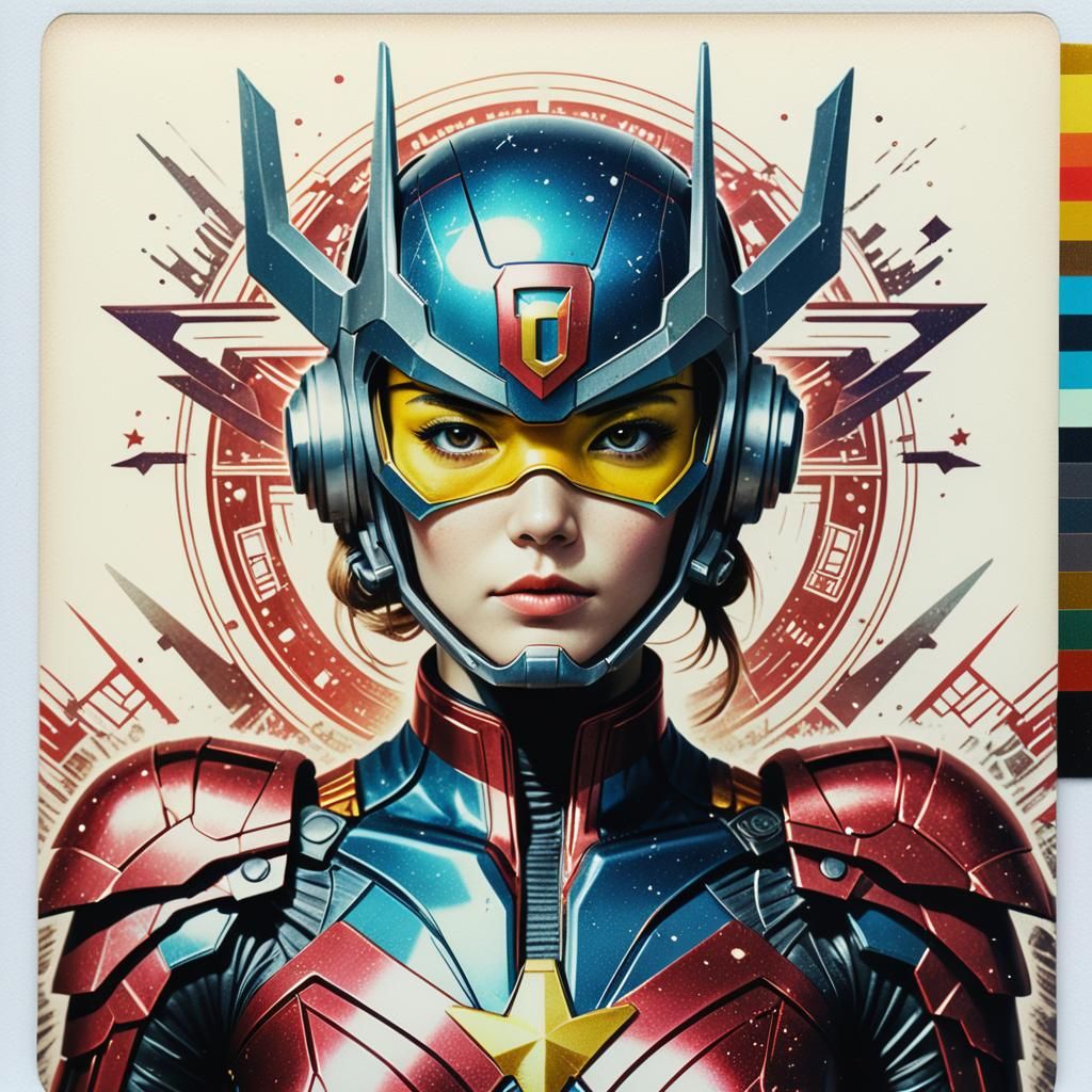 Detailed Polaroid of a Hyperrealistic Super Heroine