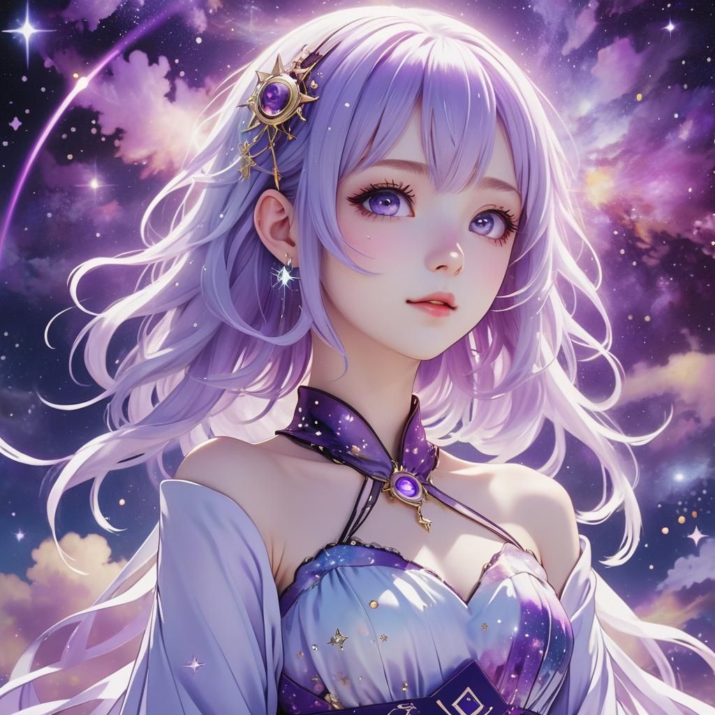 Anime Girl in Space Gown Key Visual