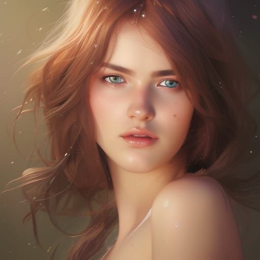 Beautiful Woman Portrait with Intense Gaze
