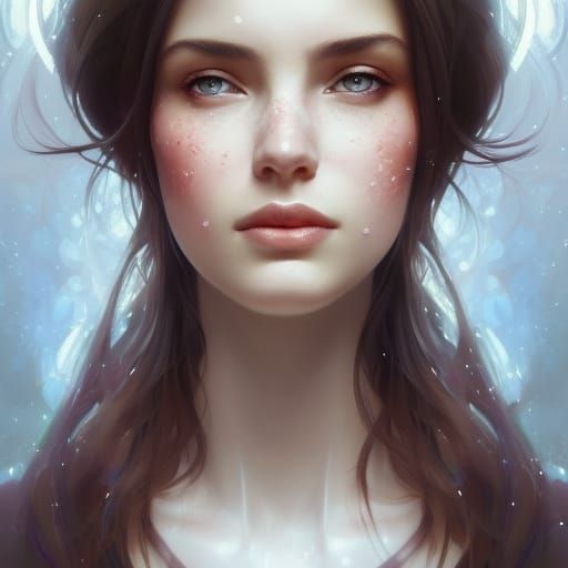 Beautiful Woman Portrait with Intense Gaze