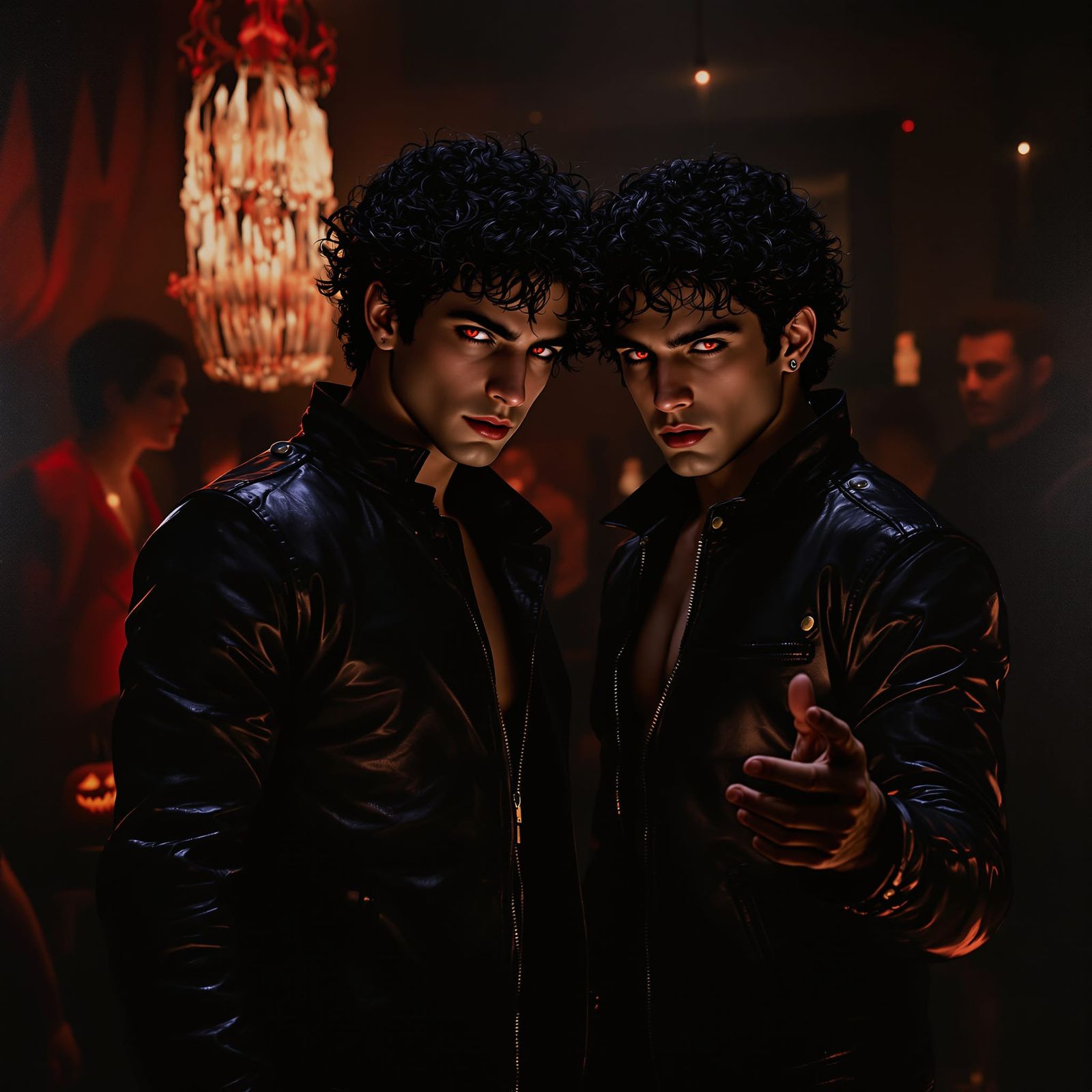 Italian Twin Brothers in Oil Painting Style