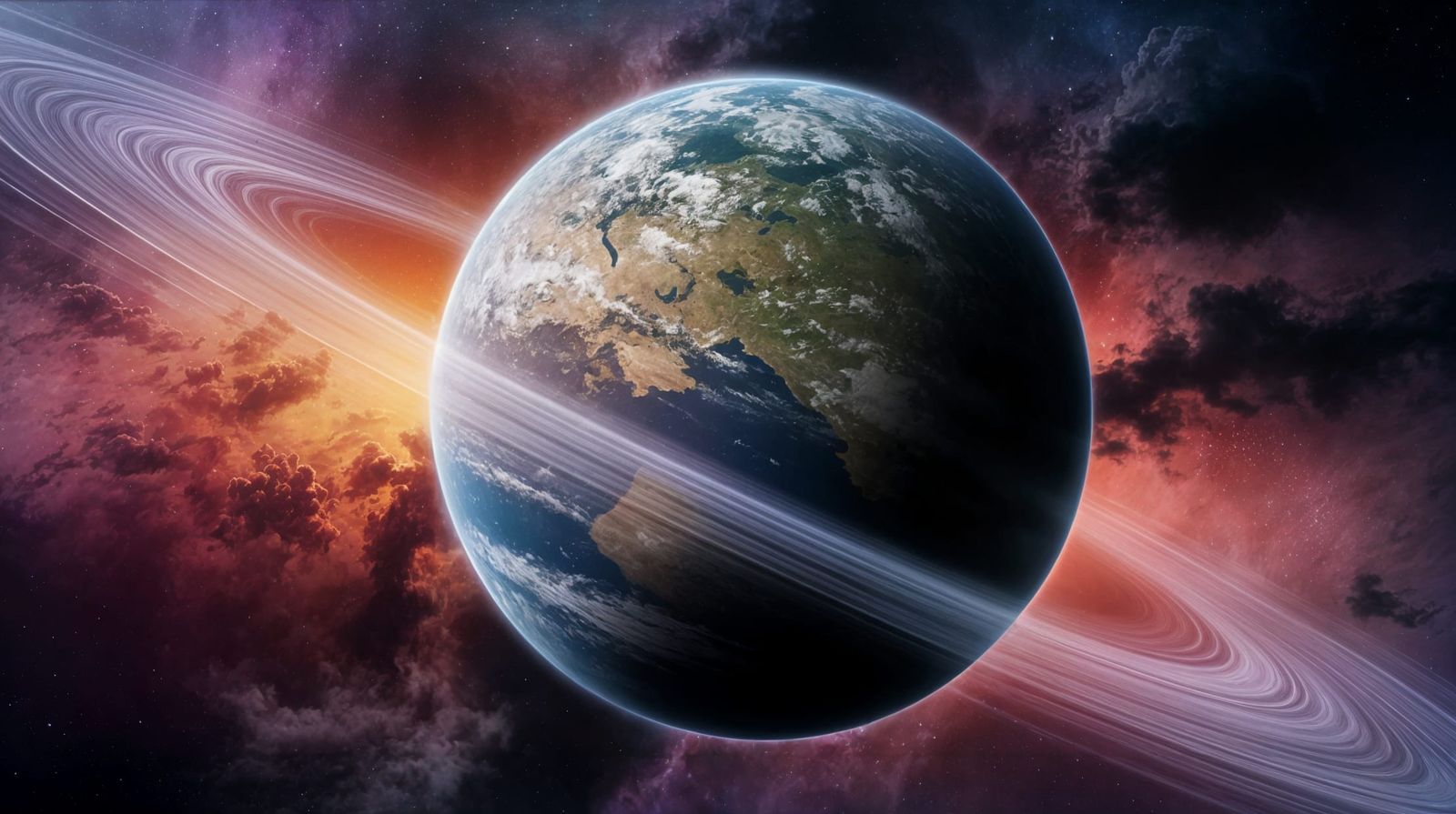 Ethereal Superhabitable Planet in Vibrant Purple Nebula